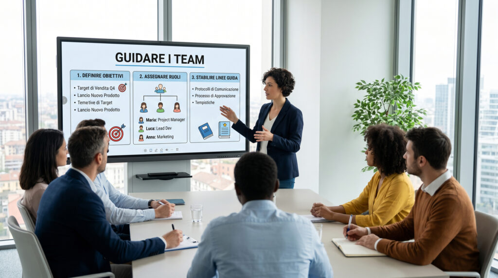 Guidare i team: Definire obiettivi, ruoli e linee guida