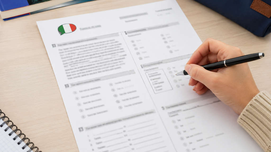 TEST DI COMPRENSIONE DELLA LINGUA ITALIANA